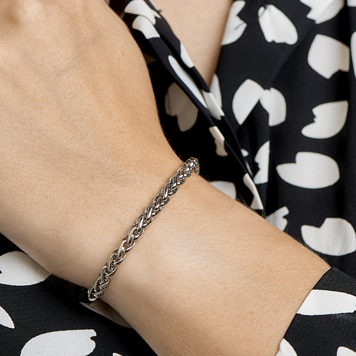 Stalen vossenstaart armband 4.5 mm - Lengte 19 cm