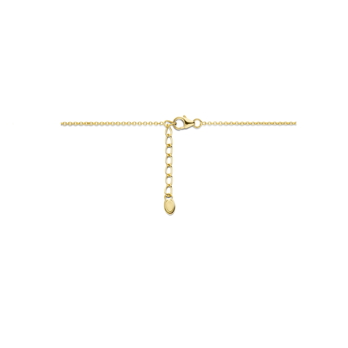 Stijlvolle gold plated ketting met zirkonia's en parels - Lengte 42 + 3 cm