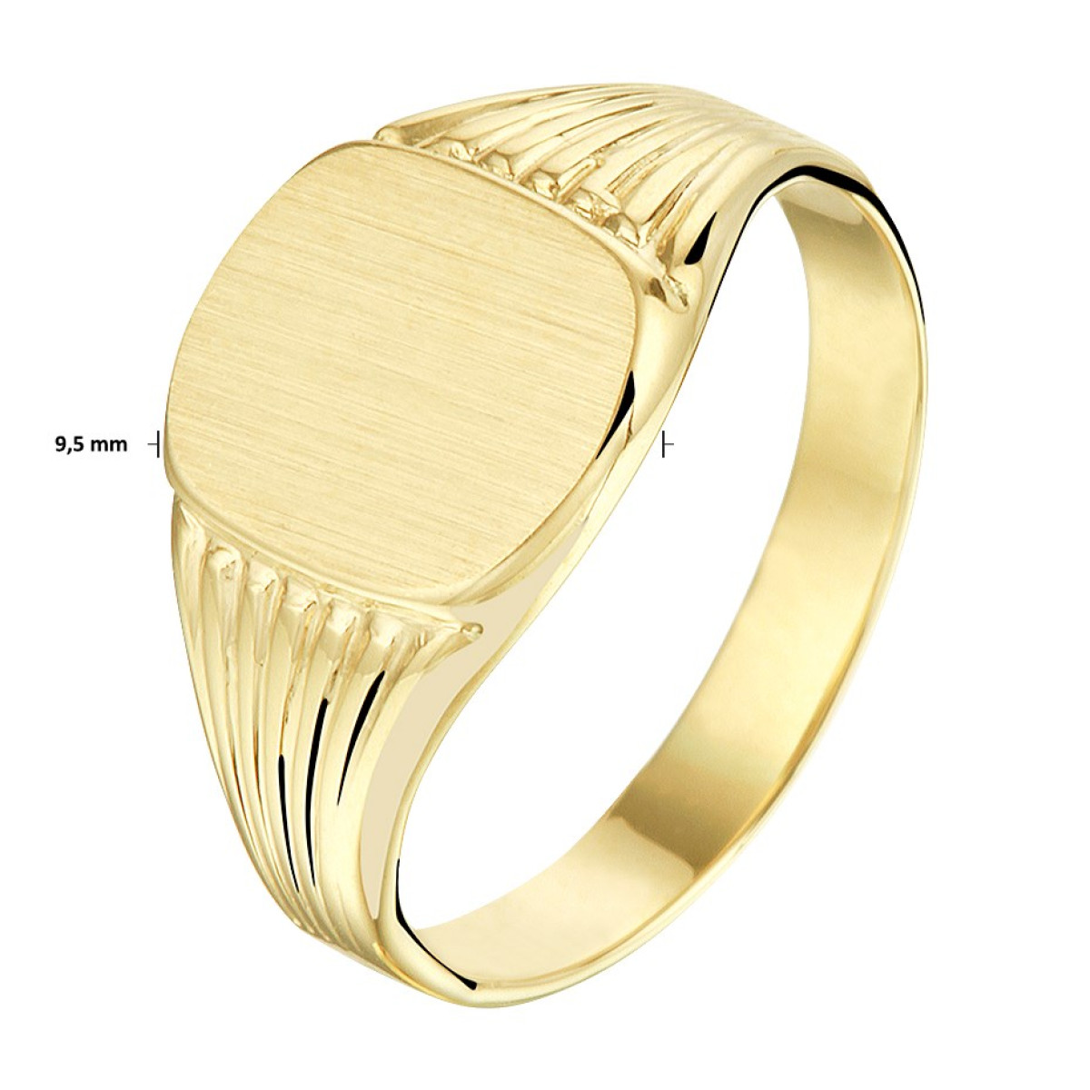 Stijlvolle gouden zegelring dames - Ø 17.00 mm / ringmaat 53