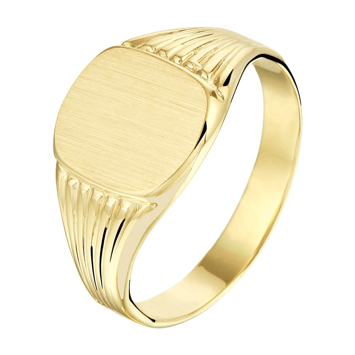Stijlvolle gouden zegelring dames - Ø 17.00 mm / ringmaat 53