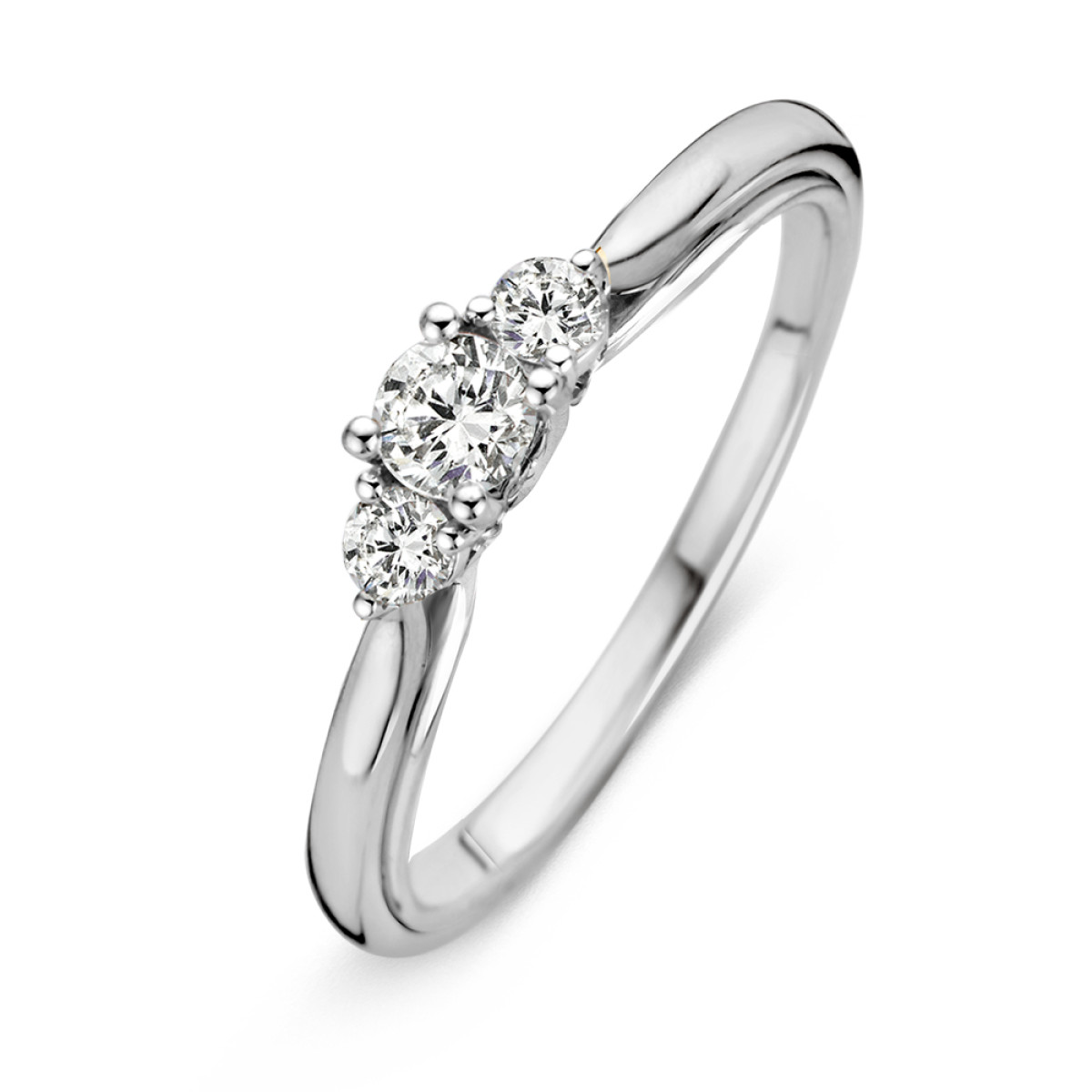 Stijlvolle ring van witgoud met diamant 0.31 crt.