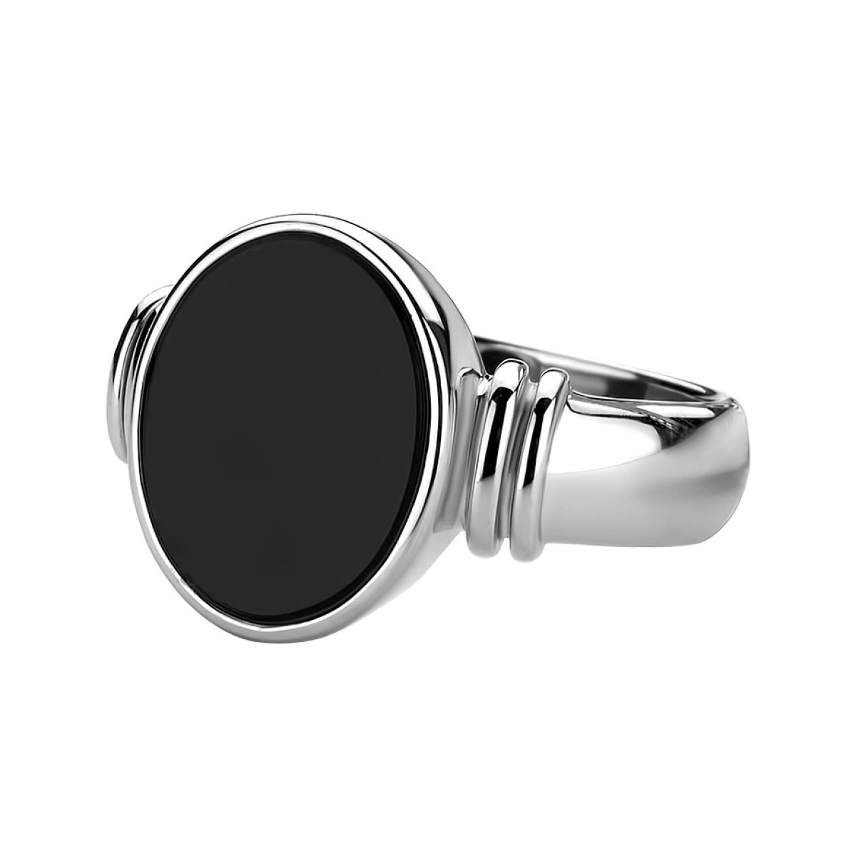 Stijlvolle zilveren onyx ring