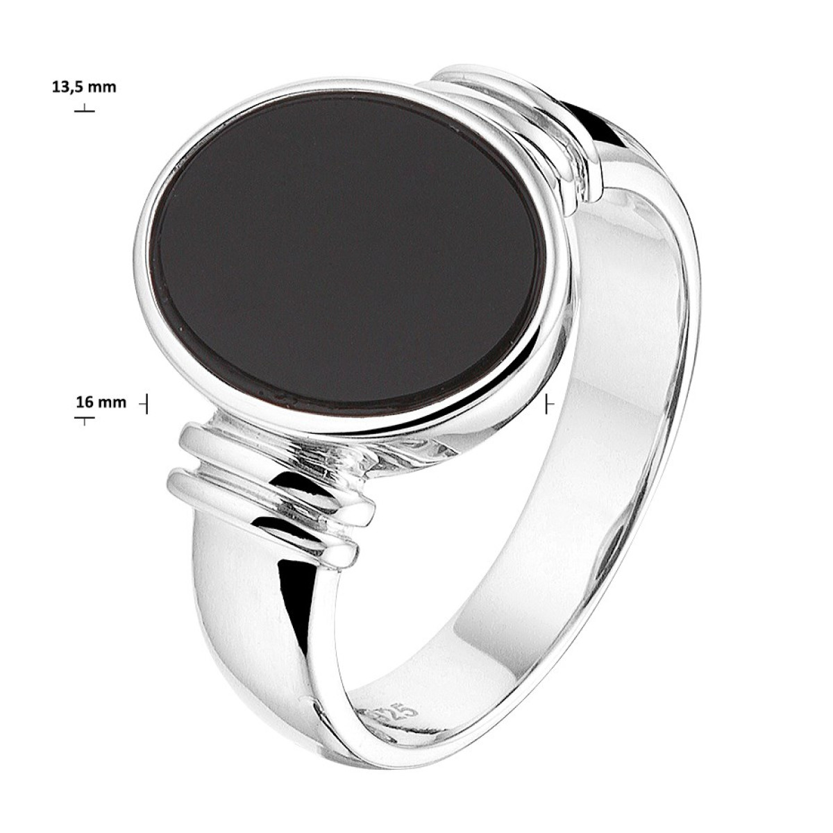 Stijlvolle zilveren onyx ring