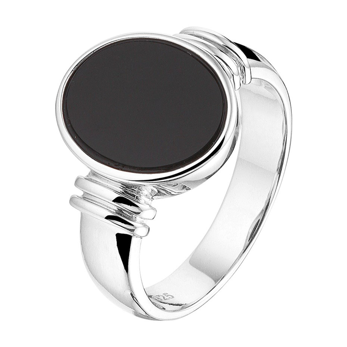 Stijlvolle zilveren onyx ring