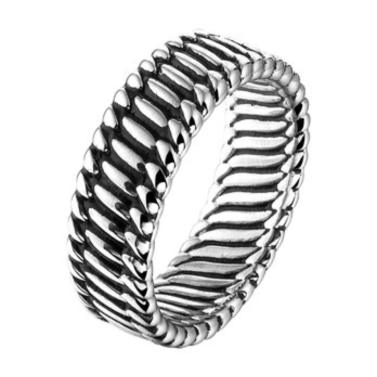Stoere zilveren ring geoxideerd