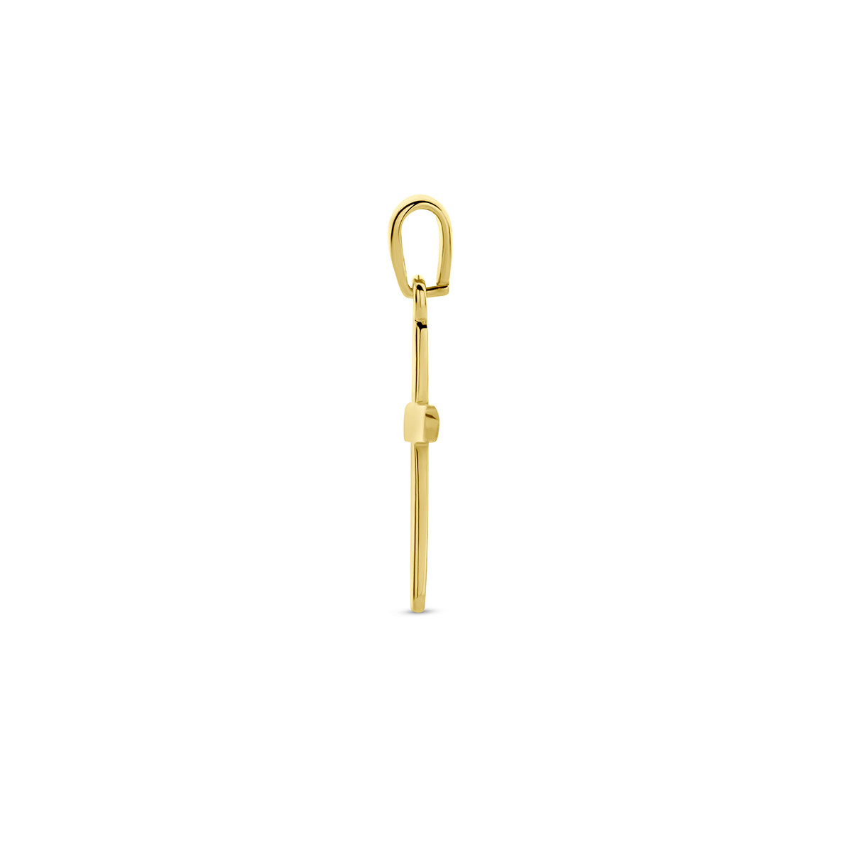 Strak en glad 14-karaat gouden kruisje - 11.5 mm x 18 mm