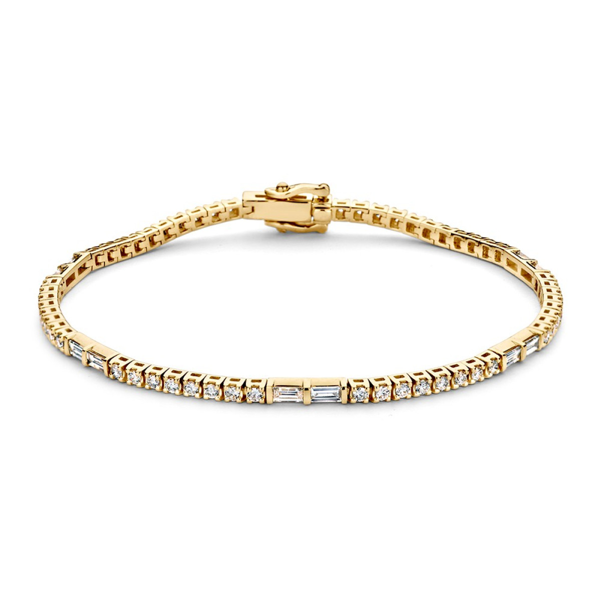 Tennisarmband van 14-karaat goud met fonkelende diamanten 1.90 crt - Lengte 18 cm