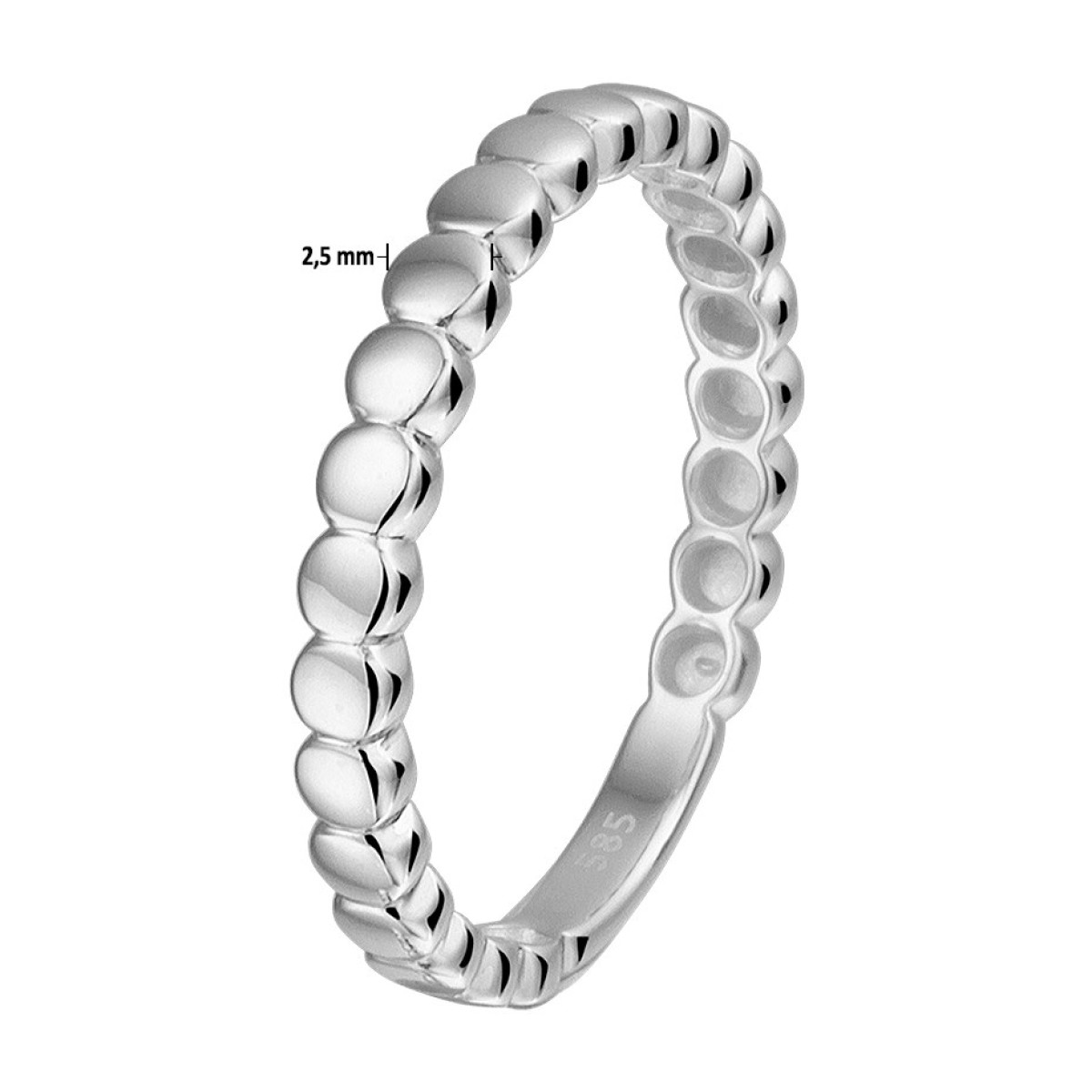 Trendy witgouden aanschuifring van 2.5 mm