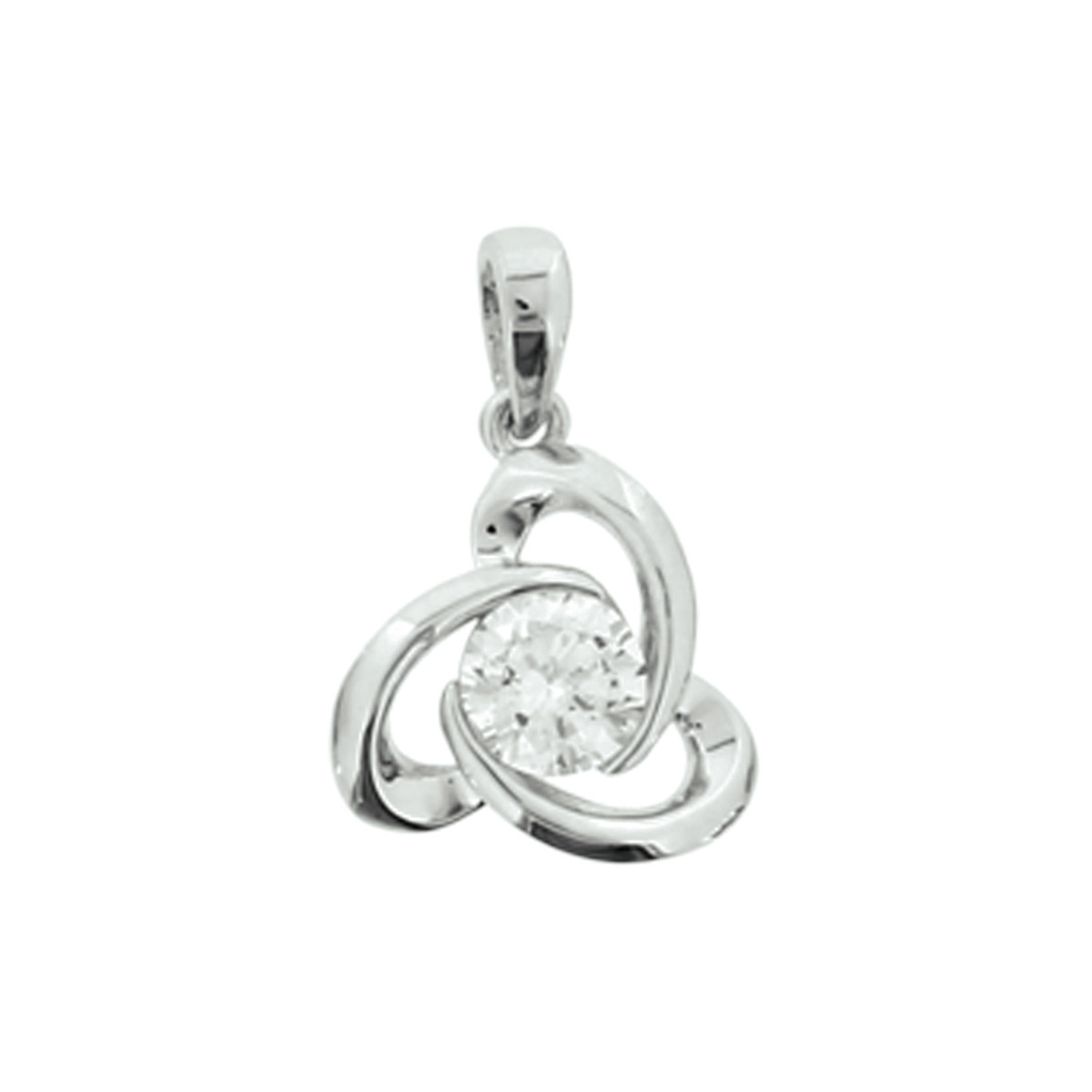 Trendy zilveren hanger met zirkonia - 13 x 12 mm