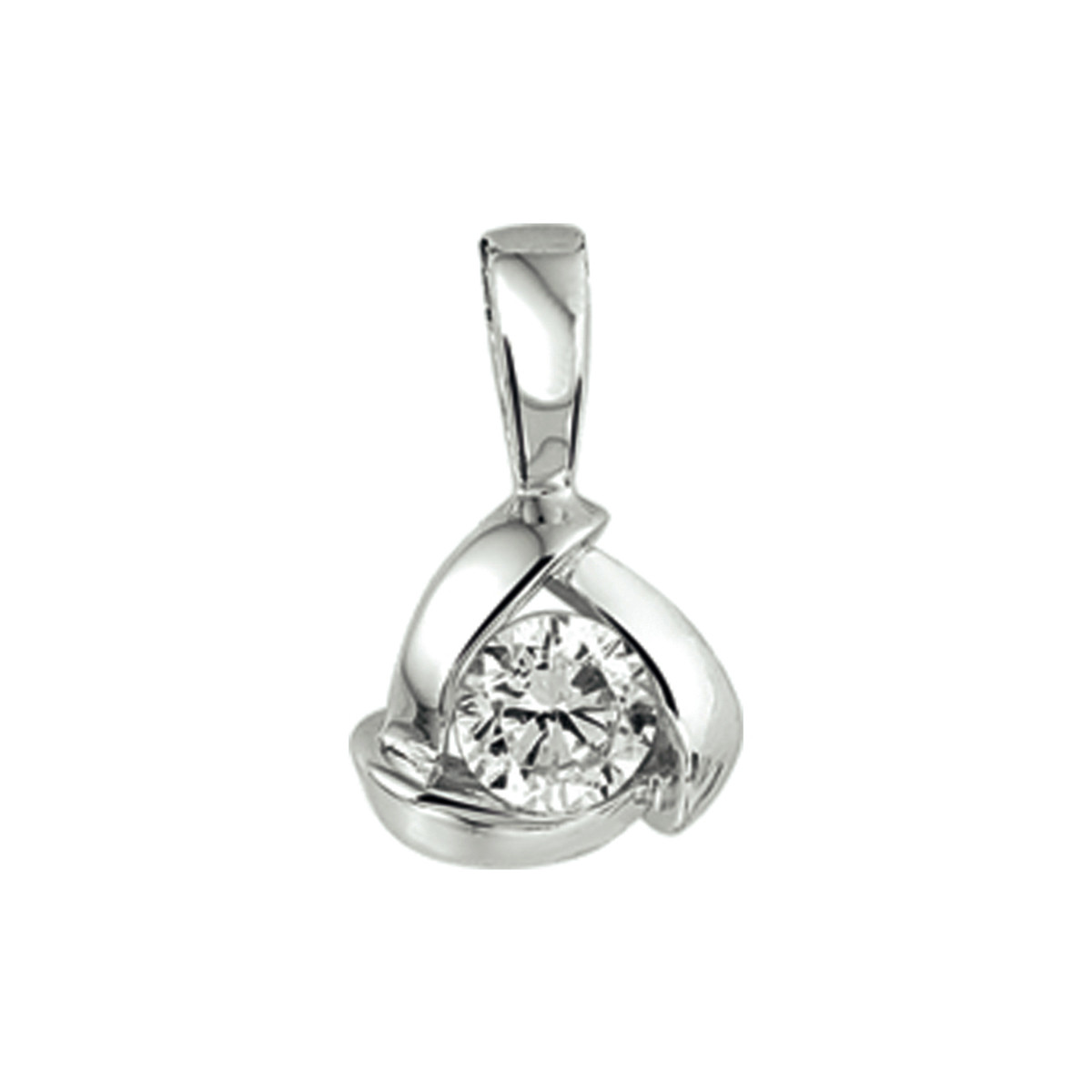 Trendy zirkonia hanger zilver - 16 x 10 mm