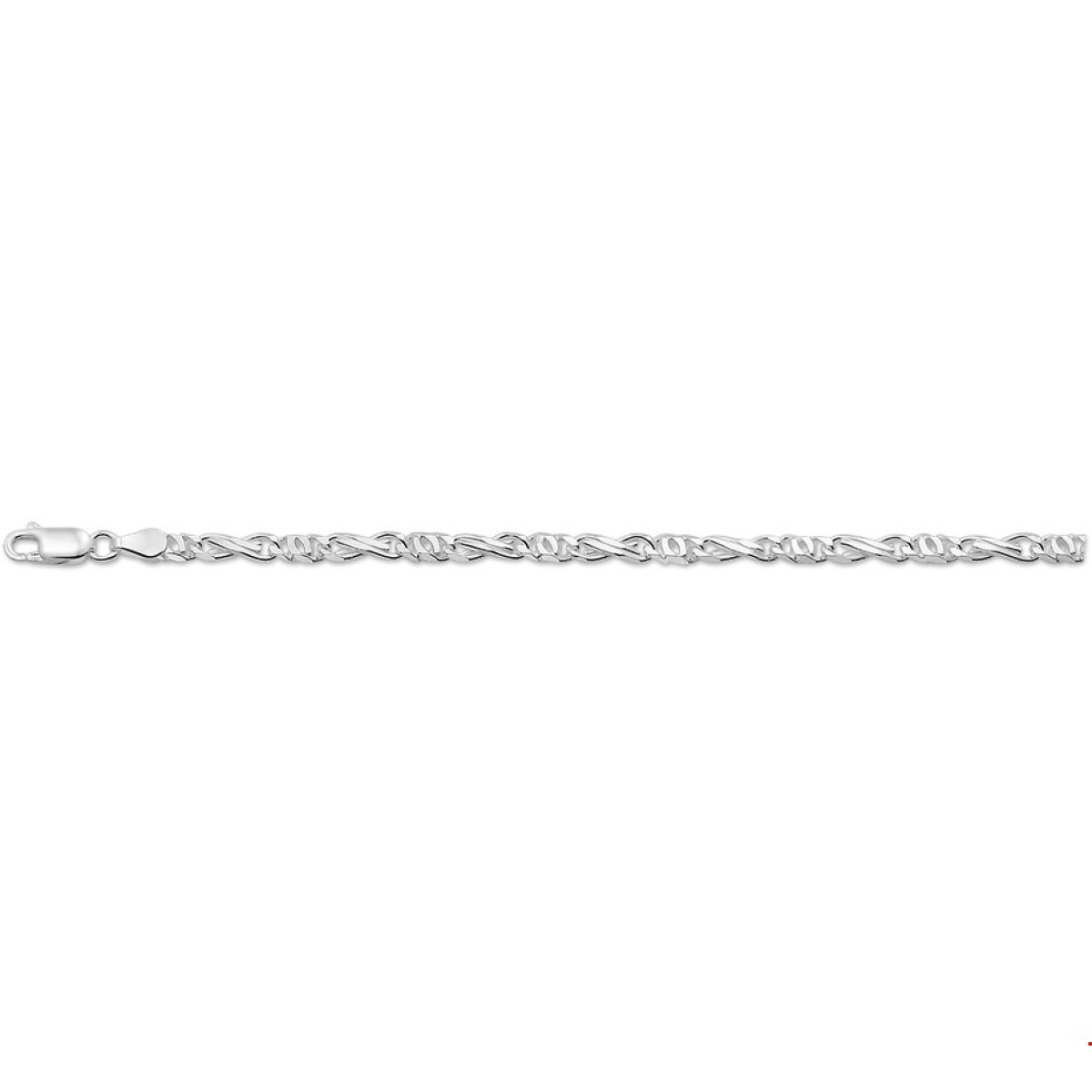 Valkenoog zilveren schakelarmbandje 19 cm