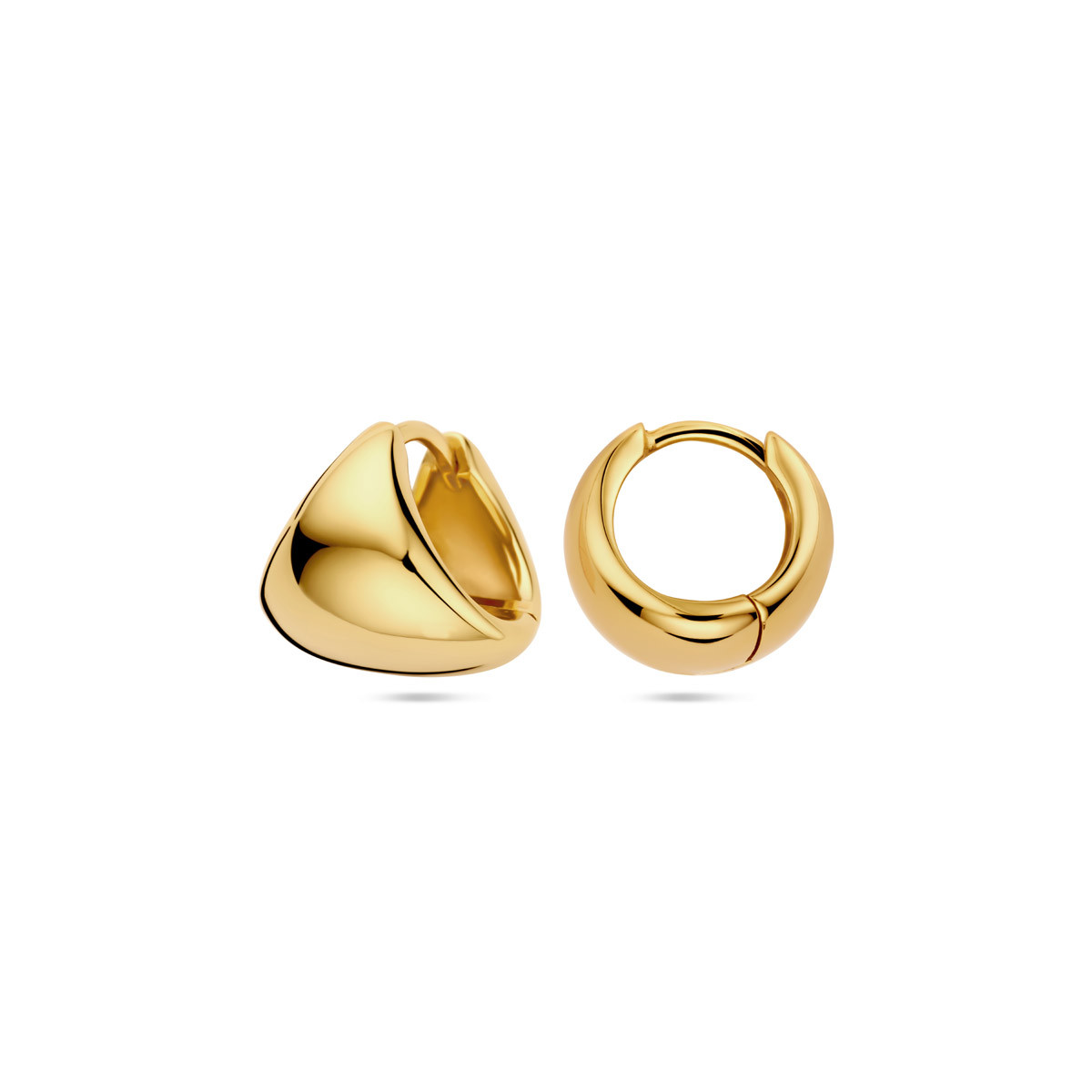 Vergulde klapoorringen glad en glanzend 12 mm breed - Diameter 11 mm