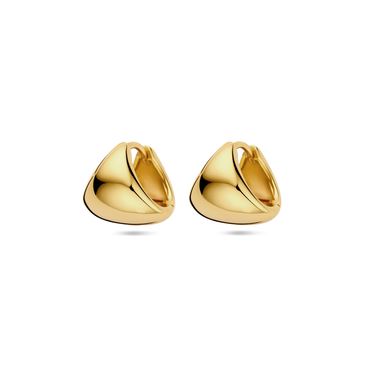 Vergulde klapoorringen glad en glanzend 12 mm breed - Diameter 11 mm
