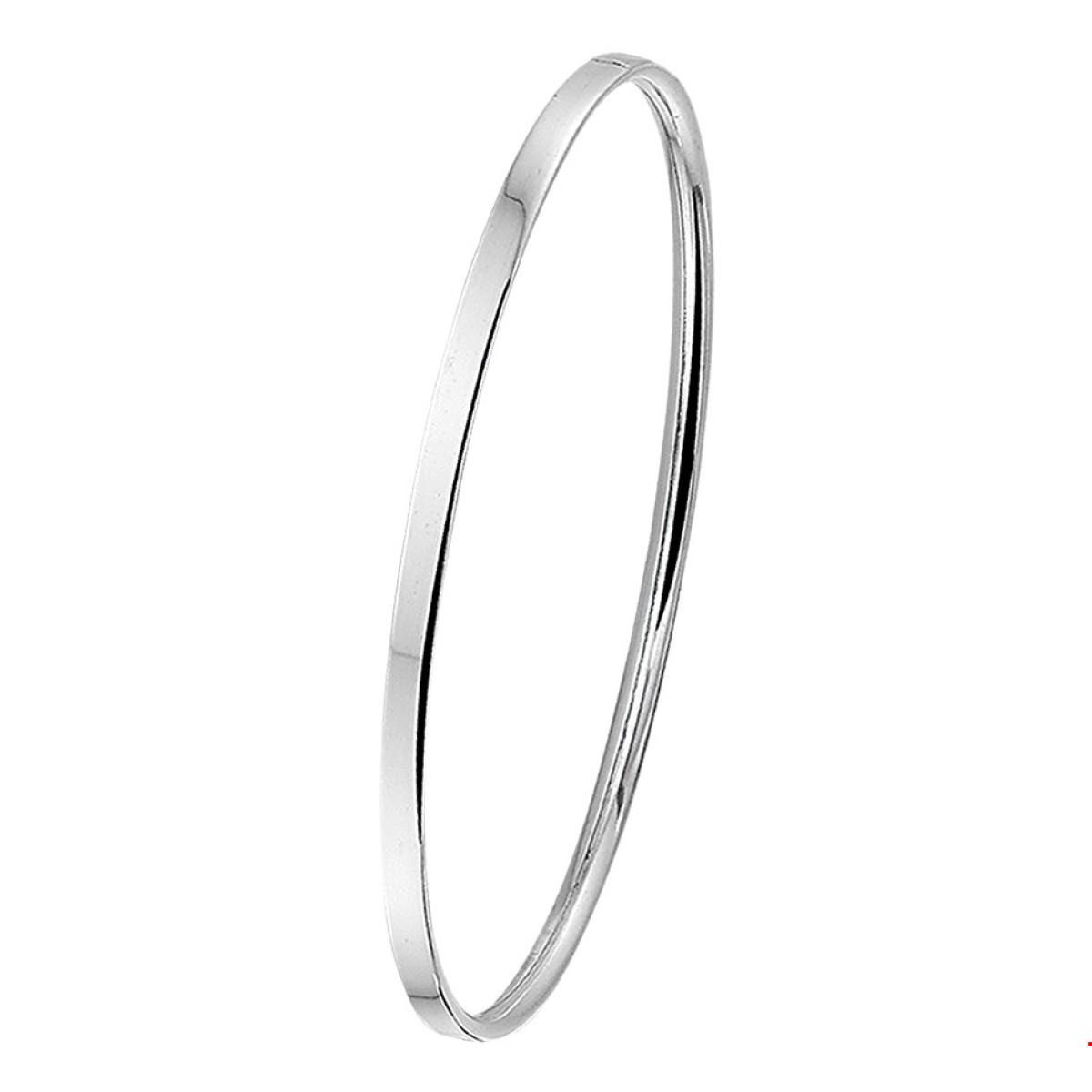 Vlakke slavenband zilver 3 mm dopsluiting