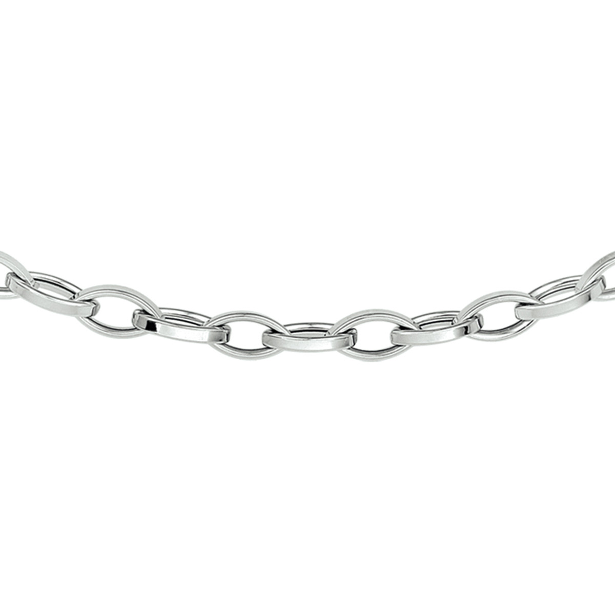 Witgouden 14-karaat schakelketting met glanzende ovale schakels 4.5 mm breed - Lengte 45 cm