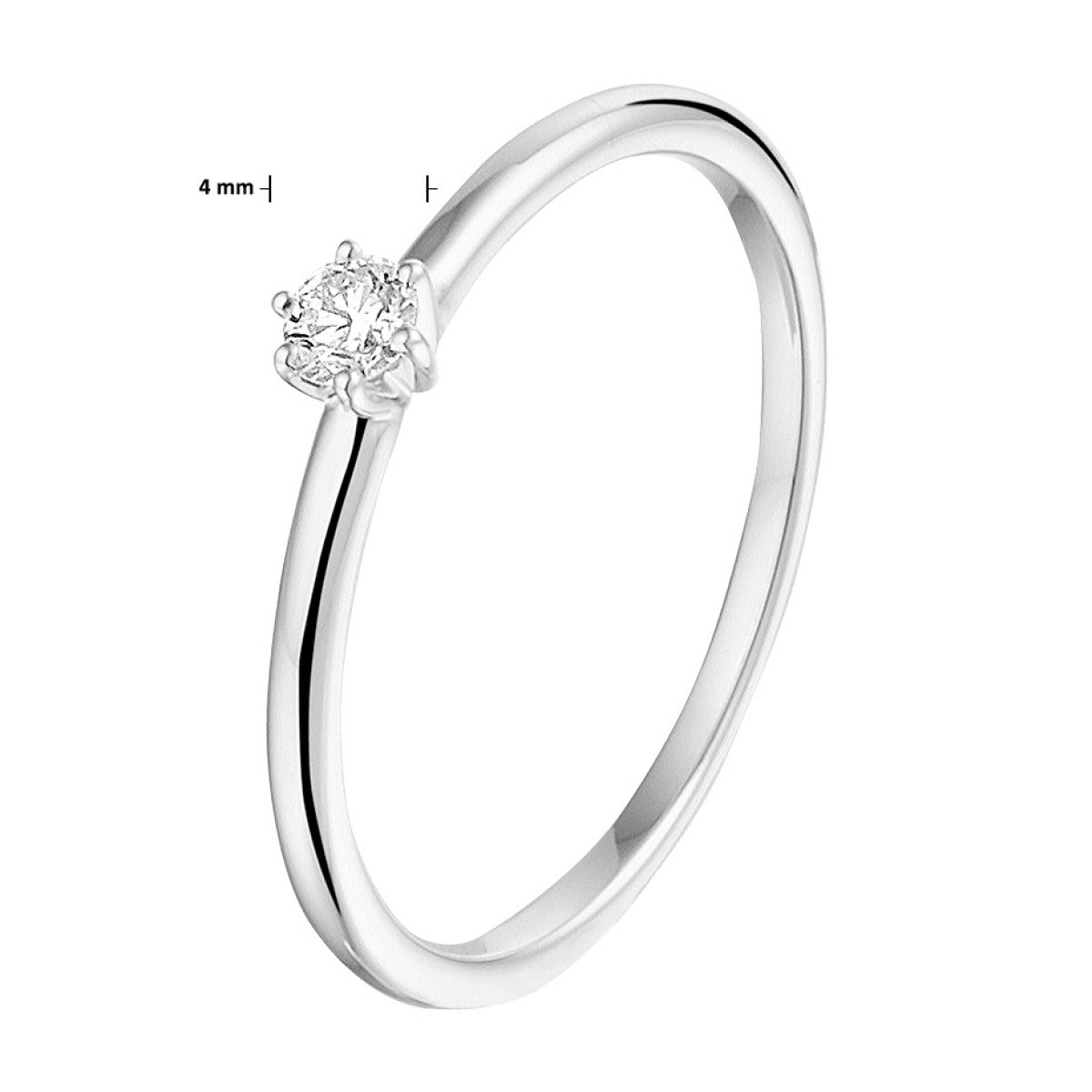 Witgouden diamant ring 0.1 crt