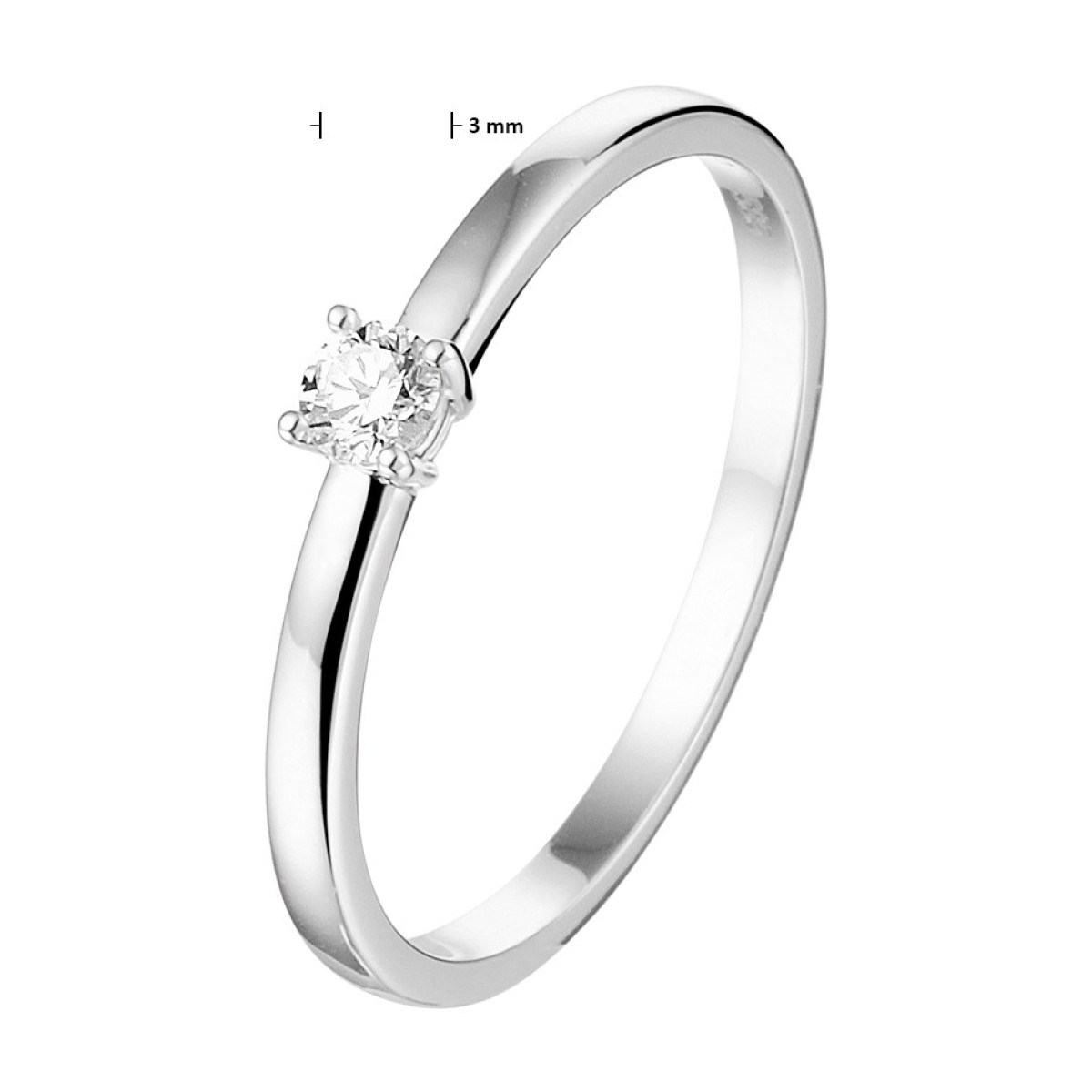Witgouden diamanten solitair ring