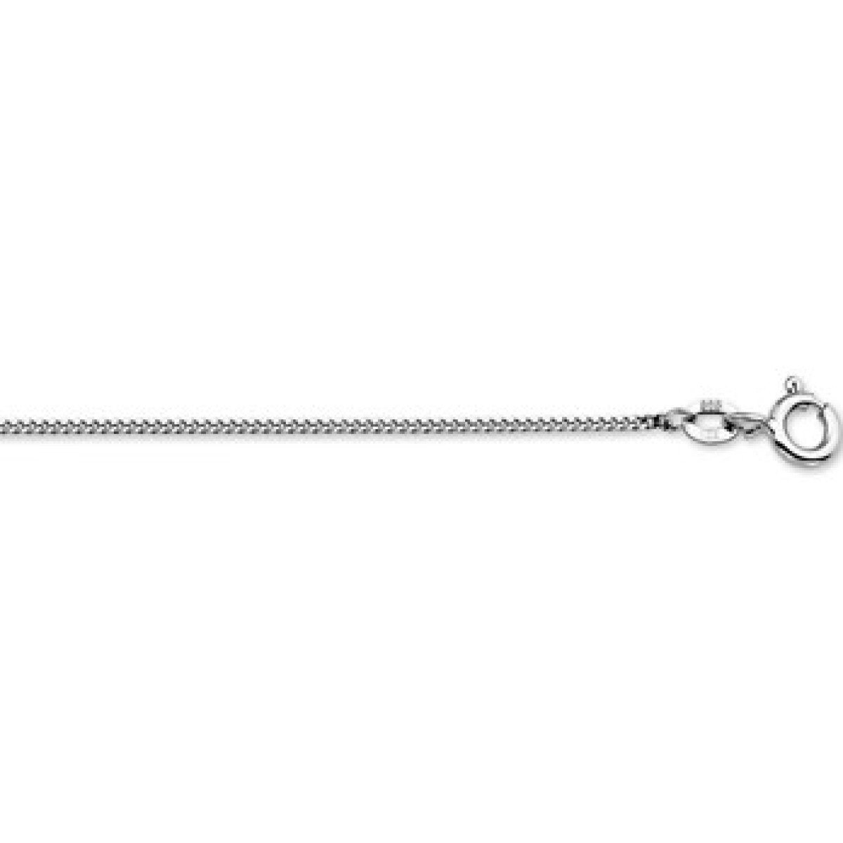 Witgouden gourmet ketting 1 mm
