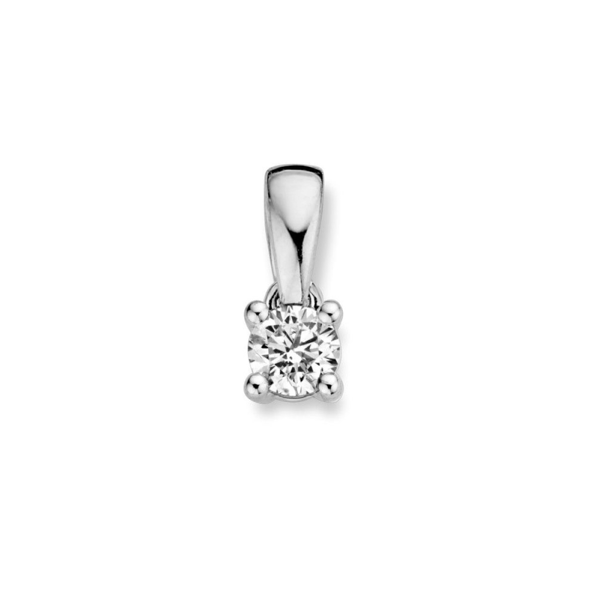 Witgouden hanger met diamant 0.16 crt