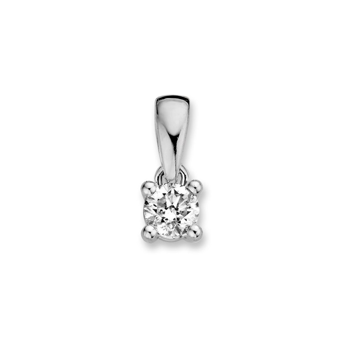 Witgouden hanger met diamant 0.24 crt