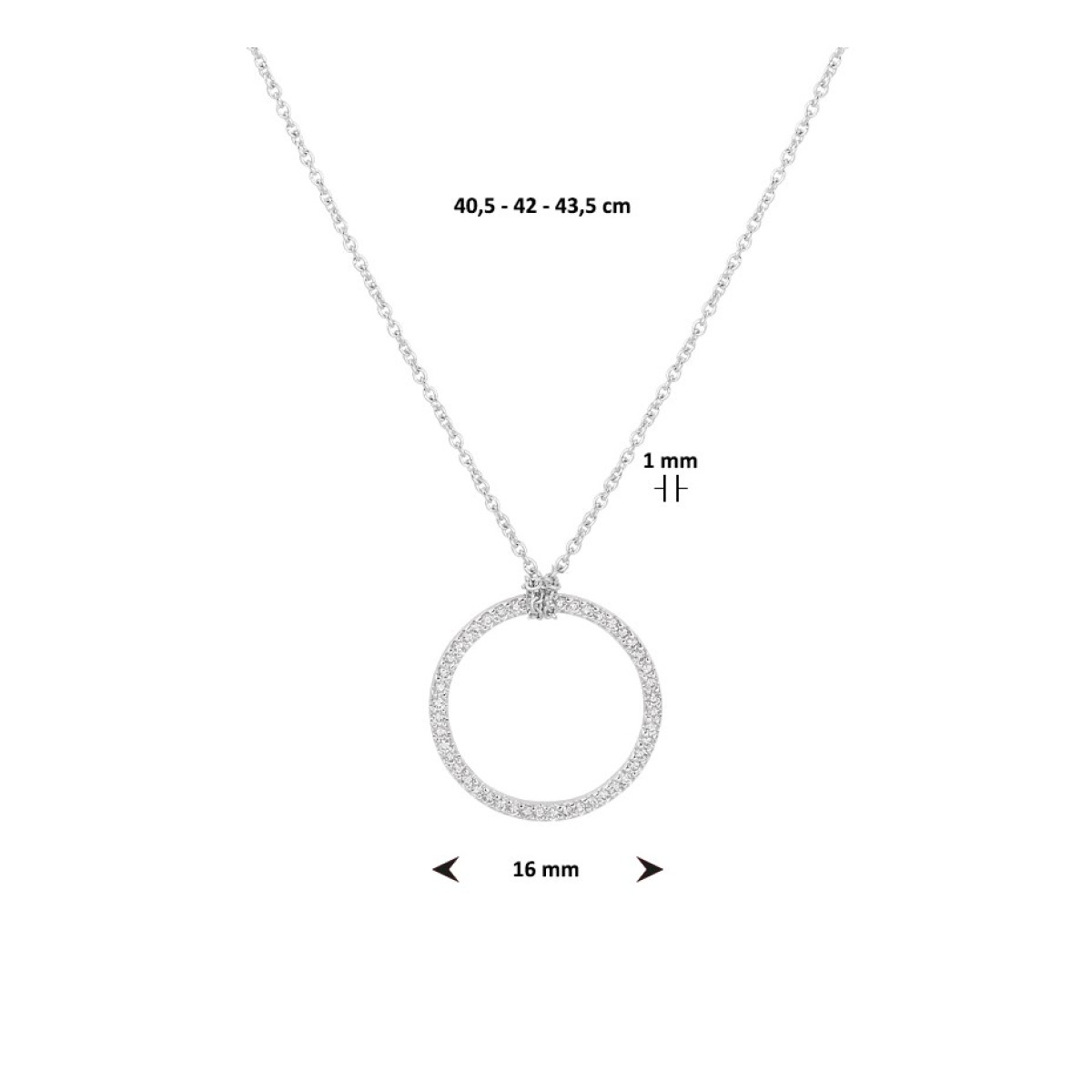 Witgouden ketting met diamant