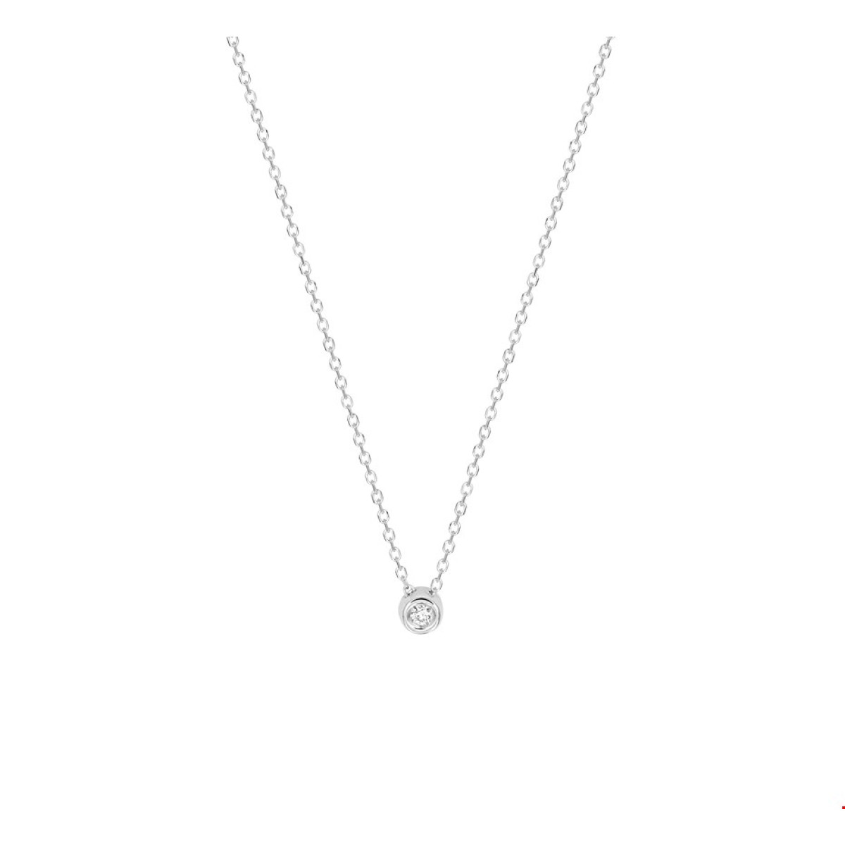 Witgouden ketting met diamant 41-43-45 cm draaglengte