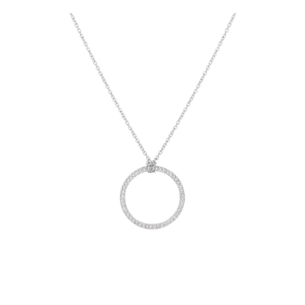 Witgouden ketting met diamant