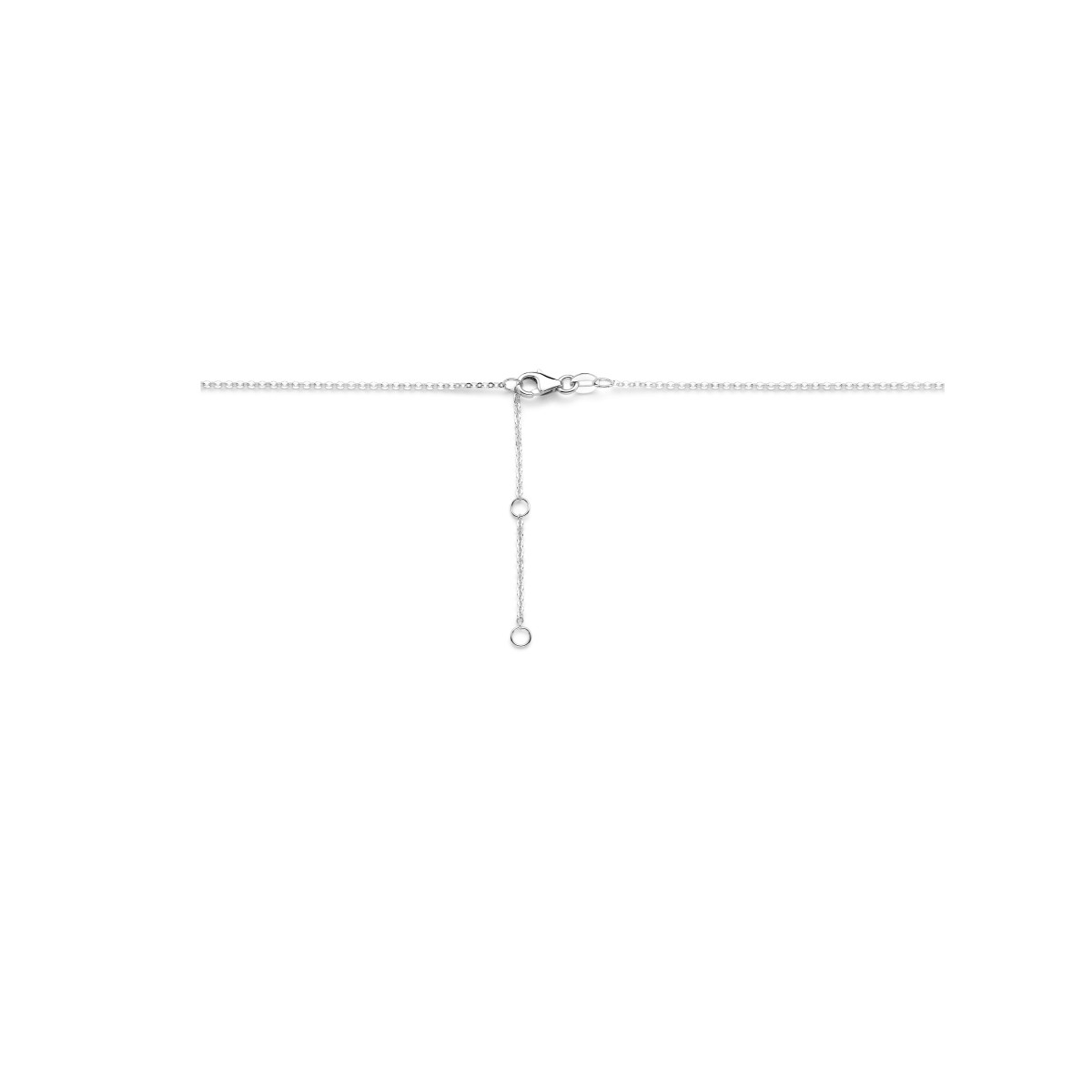 Witgouden ketting met hanger en diamant 0.25 crt - Lengte 41-43-45 cm