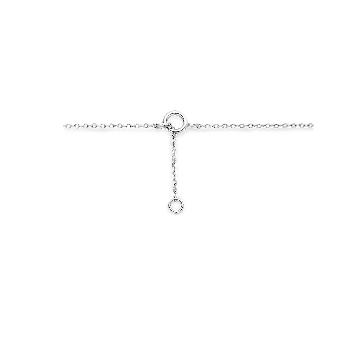 Witgouden ketting met schakelhanger van diamant 0.12 crt - Lengte 40-42 cm