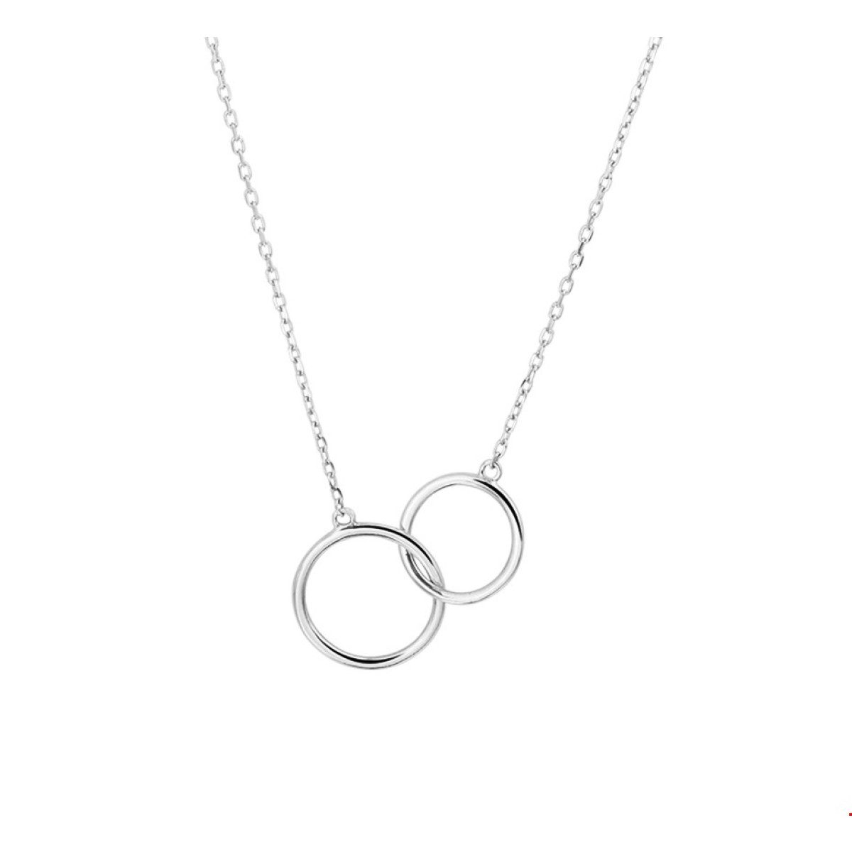 Witgouden ketting met twee rondjes