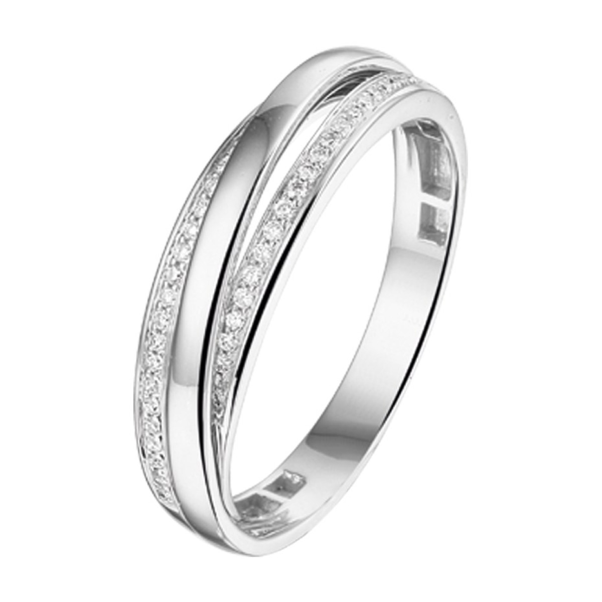 Witgouden ring met diamant 0.11 crt