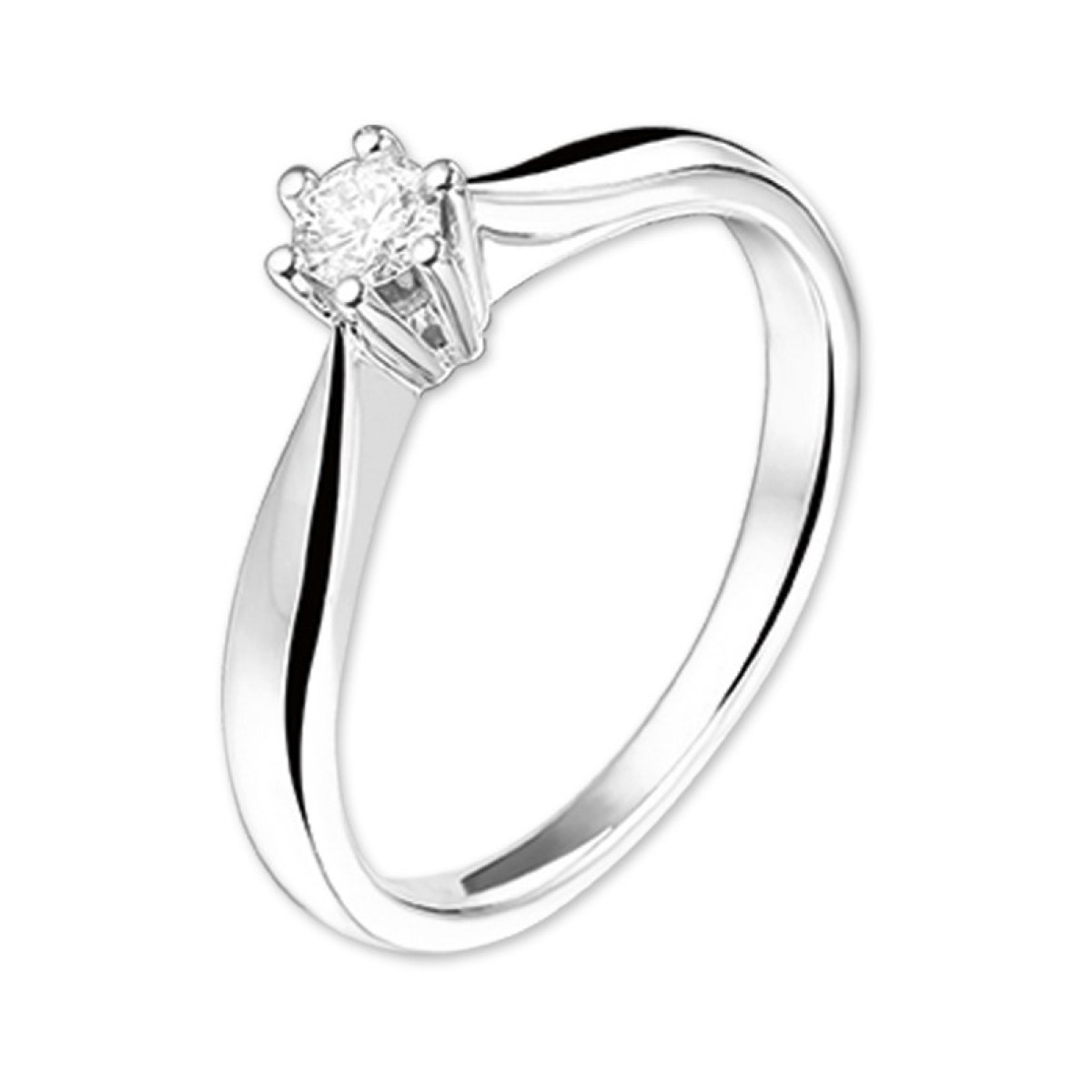 Witgouden ring met diamant 0.15 crt