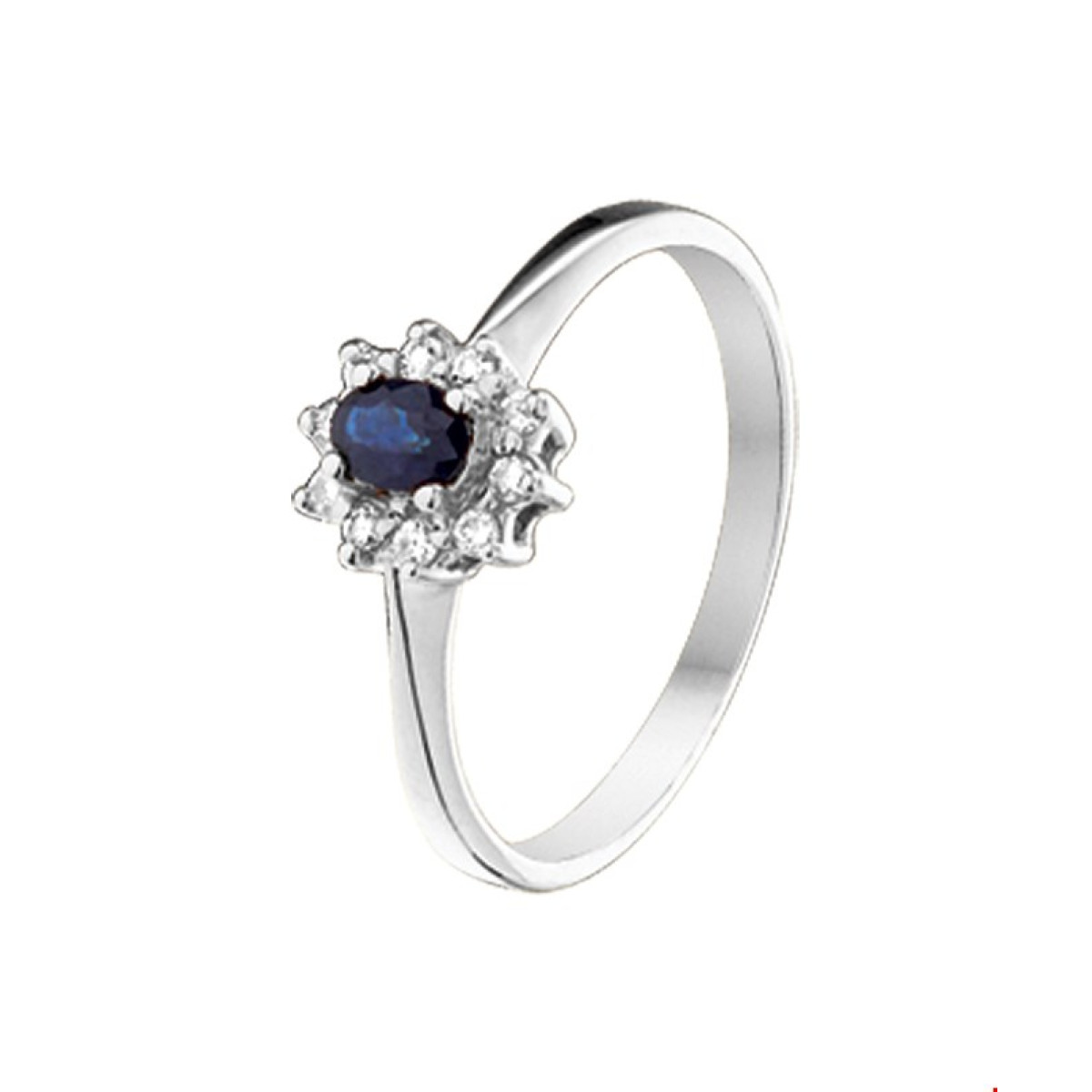 Witgouden ring met saffier edelsteen