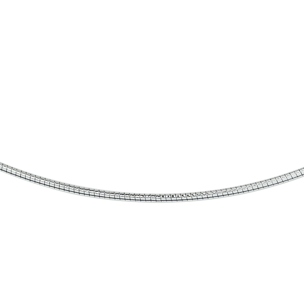 Witgouden ronde omega ketting 1.25 mm