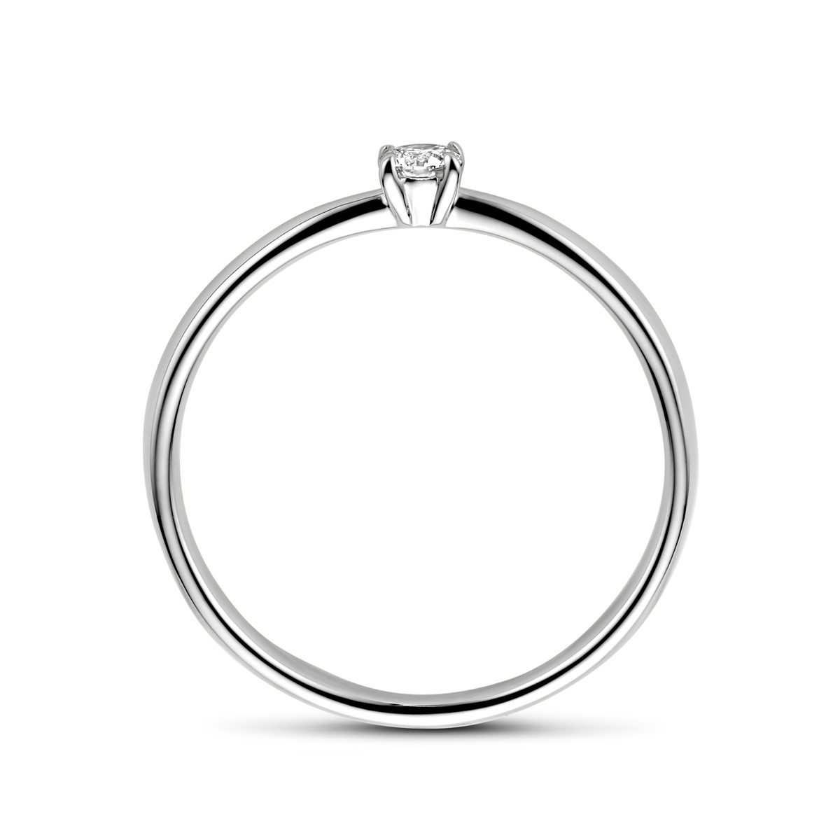 Witgouden solitaire ring met diamant van 0.10 crt