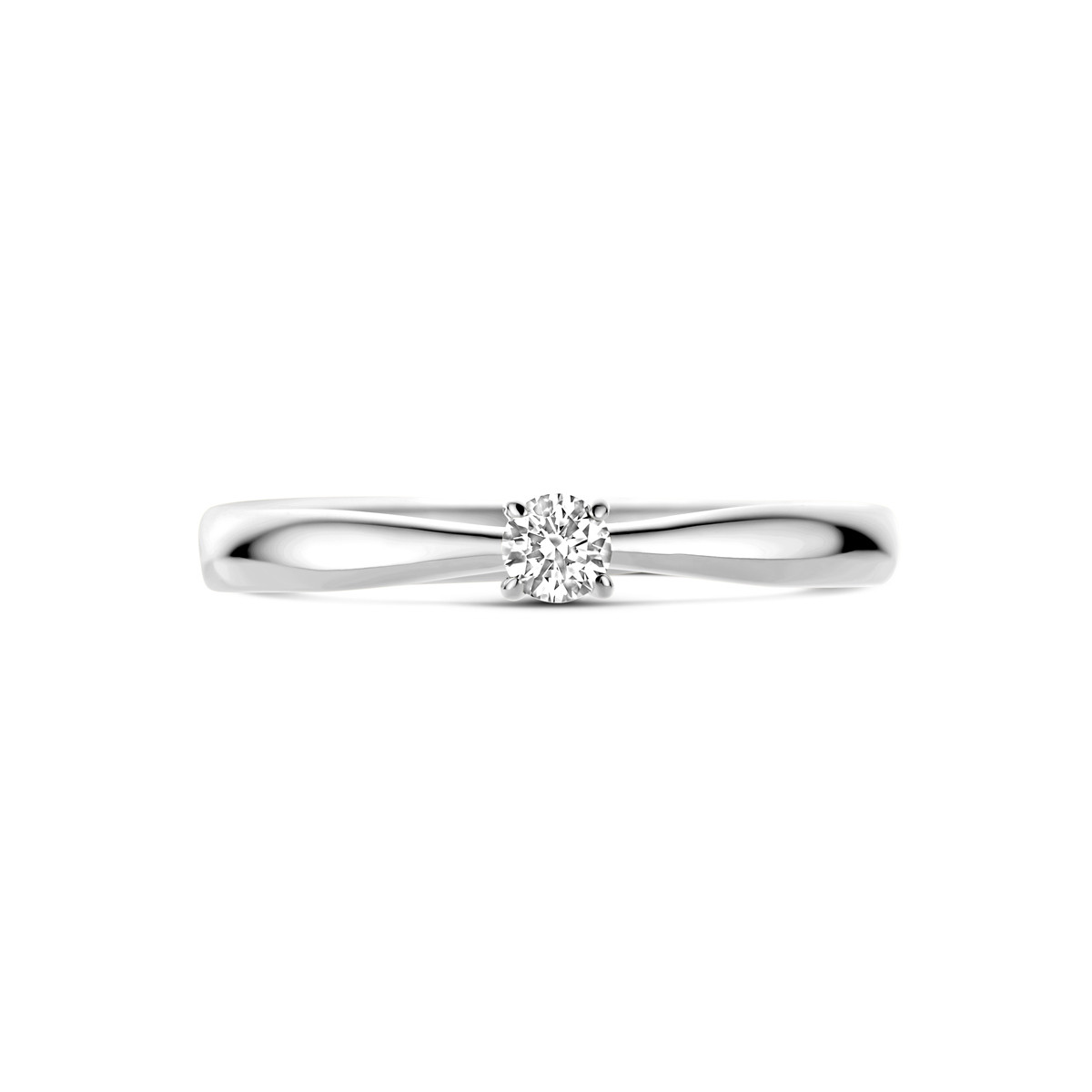 Witgouden solitaire ring met diamant van 0.10 crt