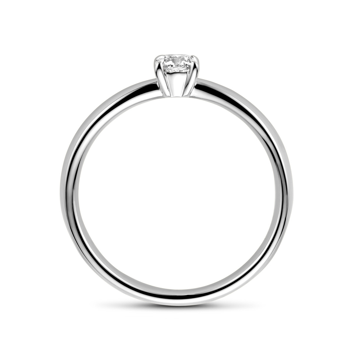 Witgouden solitaire ring met diamant van 0.25 crt 4 mm