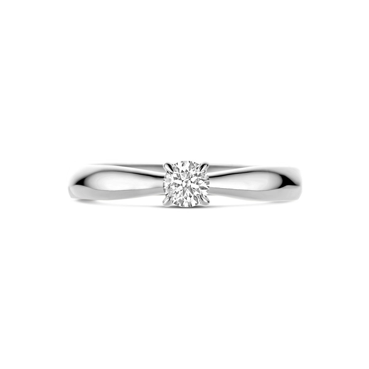 Witgouden solitaire ring met diamant van 0.25 crt 4 mm