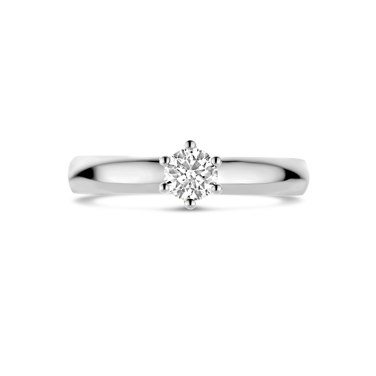 Witgouden solitaire ring met diamant van 0.33 crt