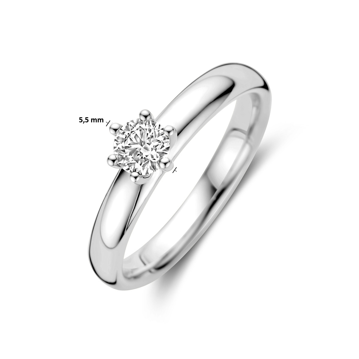 Witgouden solitaire ring met diamant van 0.33 crt