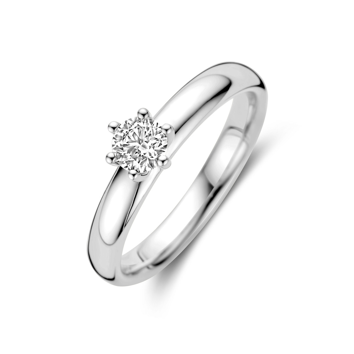 Witgouden solitaire ring met diamant van 0.33 crt