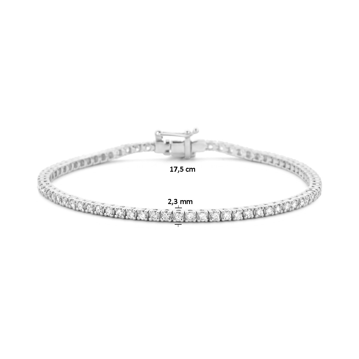 Witgouden tennisarmband diamant 2.00 crt - Lengte 17.5 cm