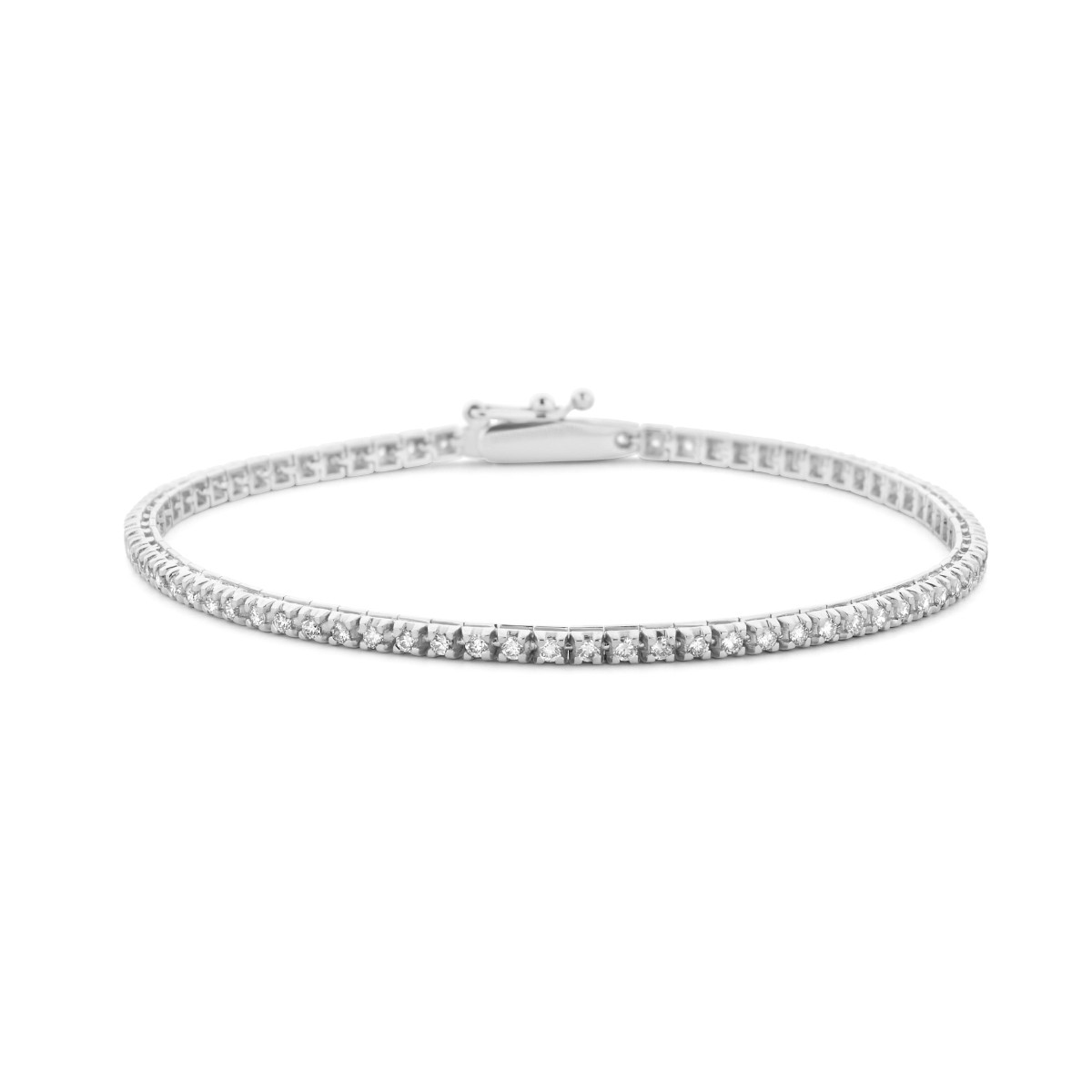Witgouden tennisarmband met made diamonds 1.00 crt - Lengte 17.5 cm