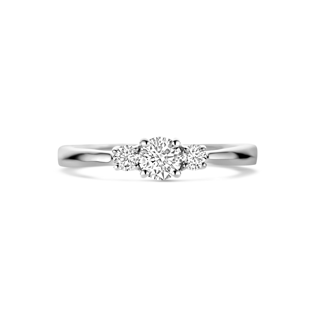 Witgouden trilogy ring met lab grown diamonds 0.46 crt