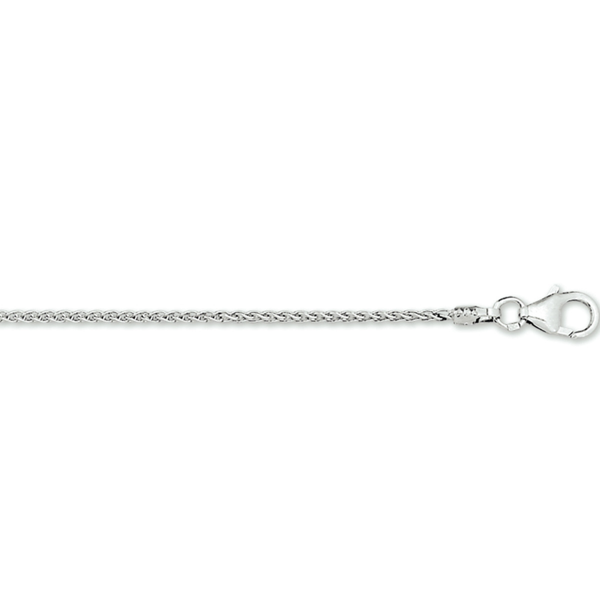 Witgouden vossenstaart ketting 1.3 mm