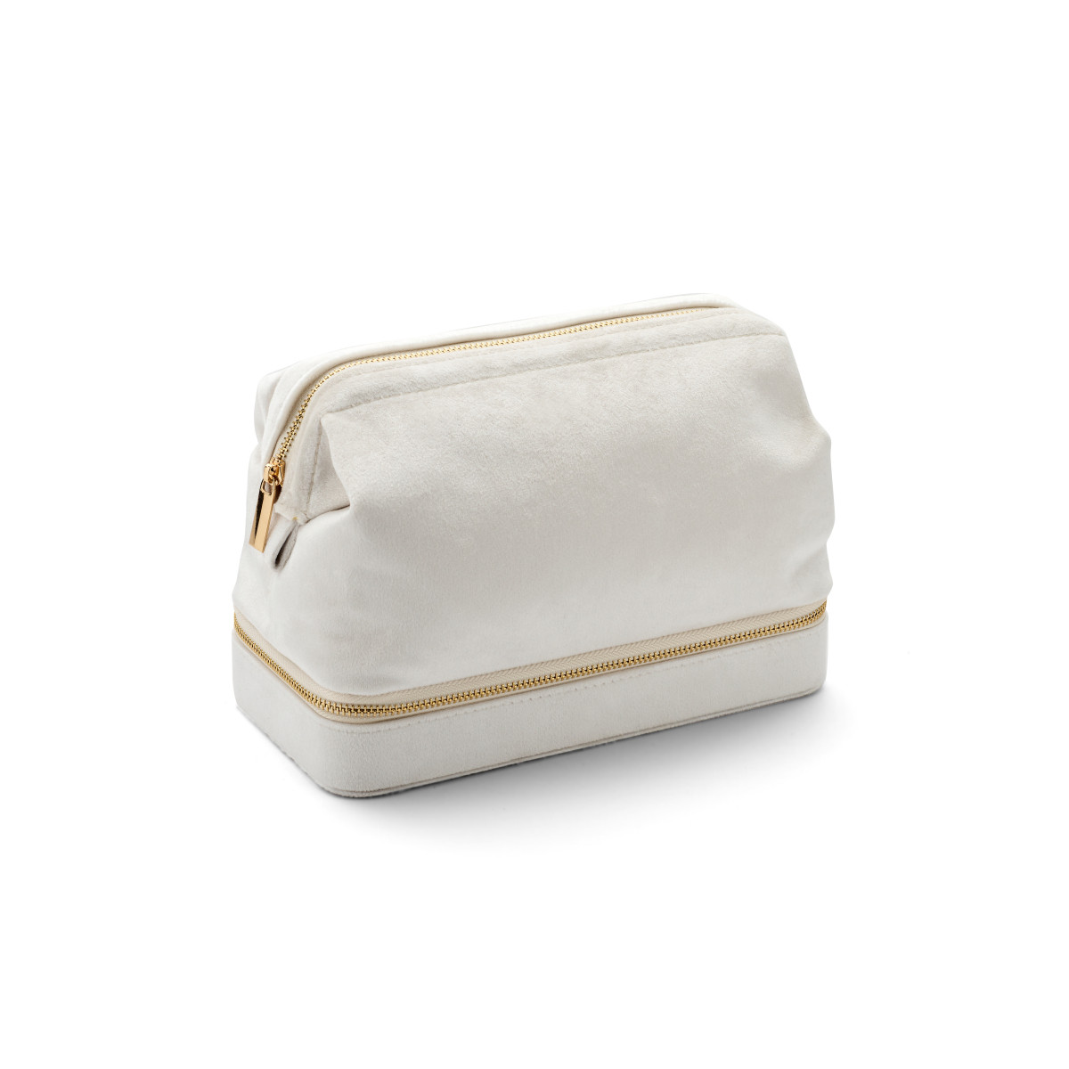 Witte sieradenbox soft met goudkleurige accenten