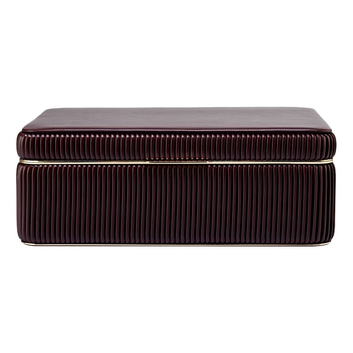 WOLF1834 Bella 781226 large vegan leren sieradendoos in geribbeld bordeaux rood