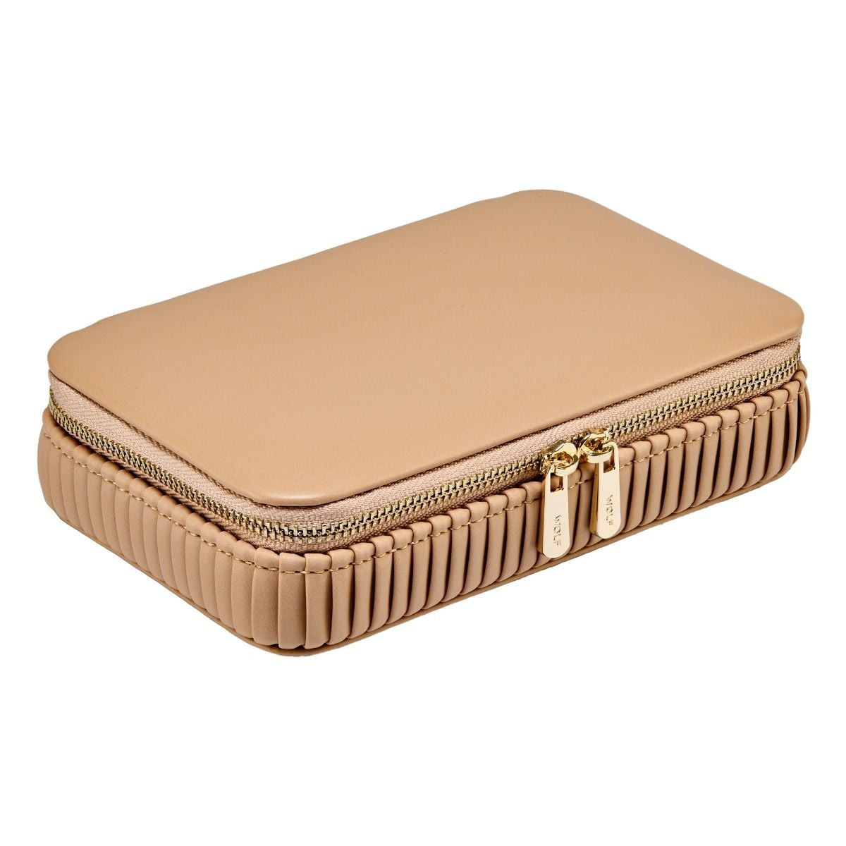 WOLF1834 Bella 781329 sieradenorganizer beige roze bruin vegan leer geribbeld patroon