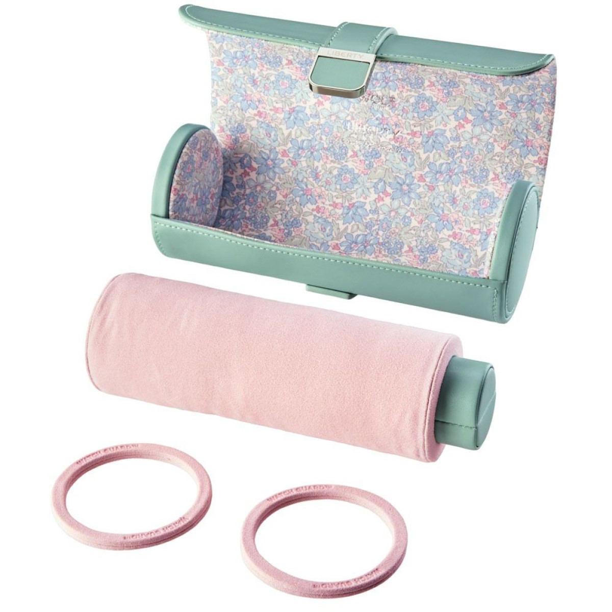 WOLF1834 Liberty 381551 groene watch roll - voor 3 horloges met multicolor Julia bloemenpatroon - voor 3 horloges