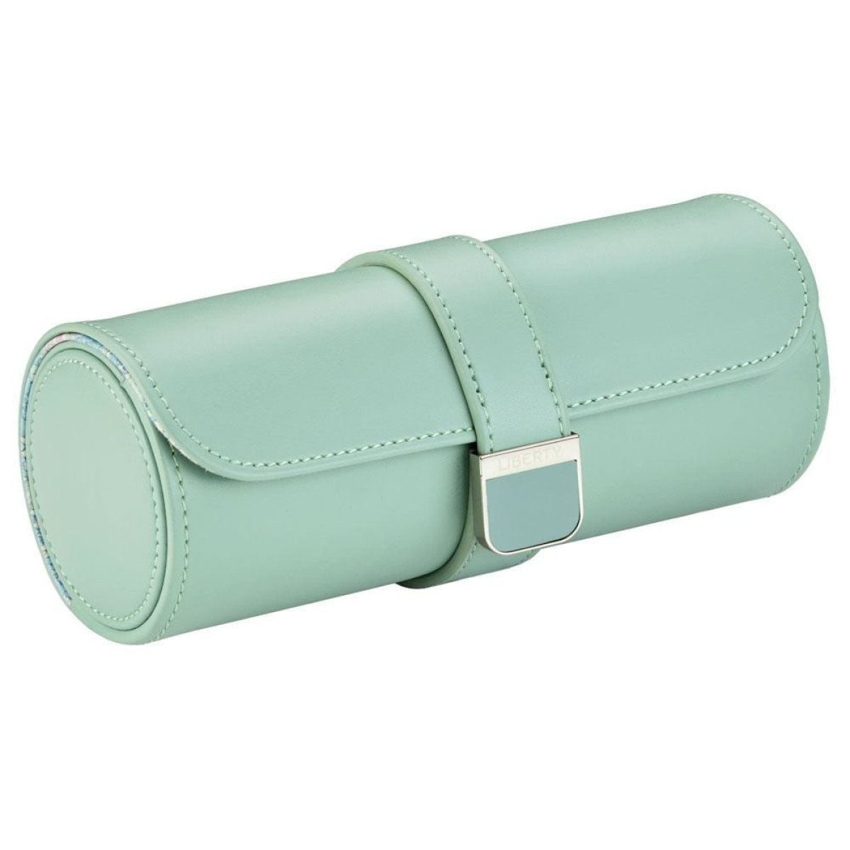 WOLF1834 Liberty 381551 groene watch roll - voor 3 horloges met multicolor Julia bloemenpatroon - voor 3 horloges